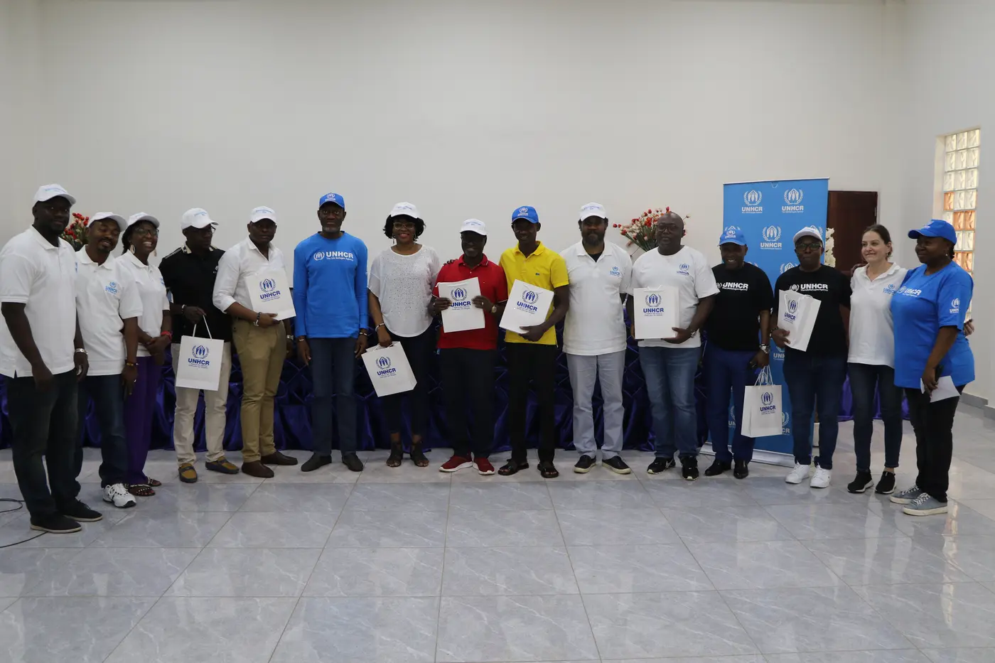 UNHCR staff retreat participants gathered at the close of a session in the Central African Republic
